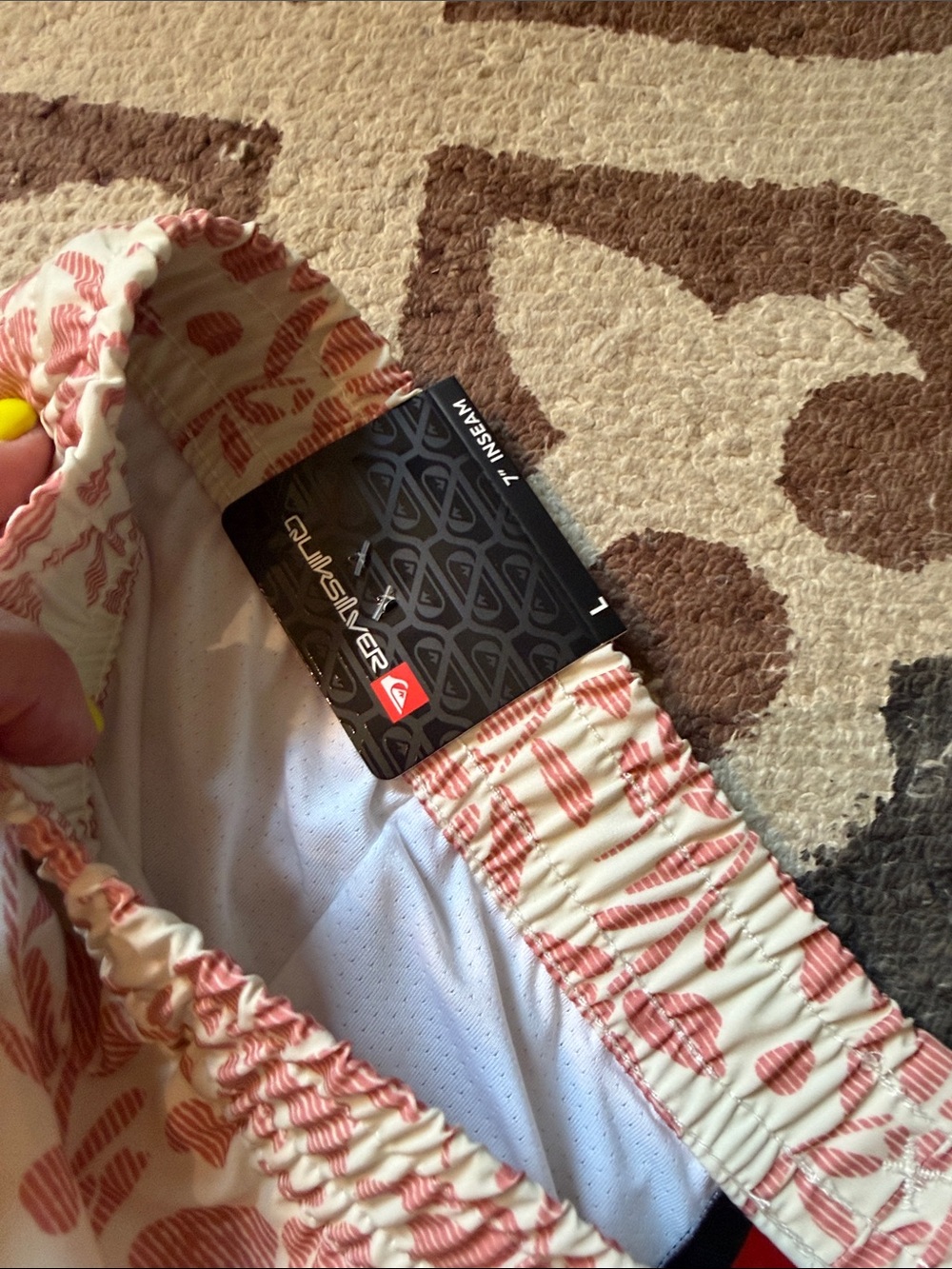 Quiksilver Cream & Pink Floral Board Shorts - Picture 5 of 13